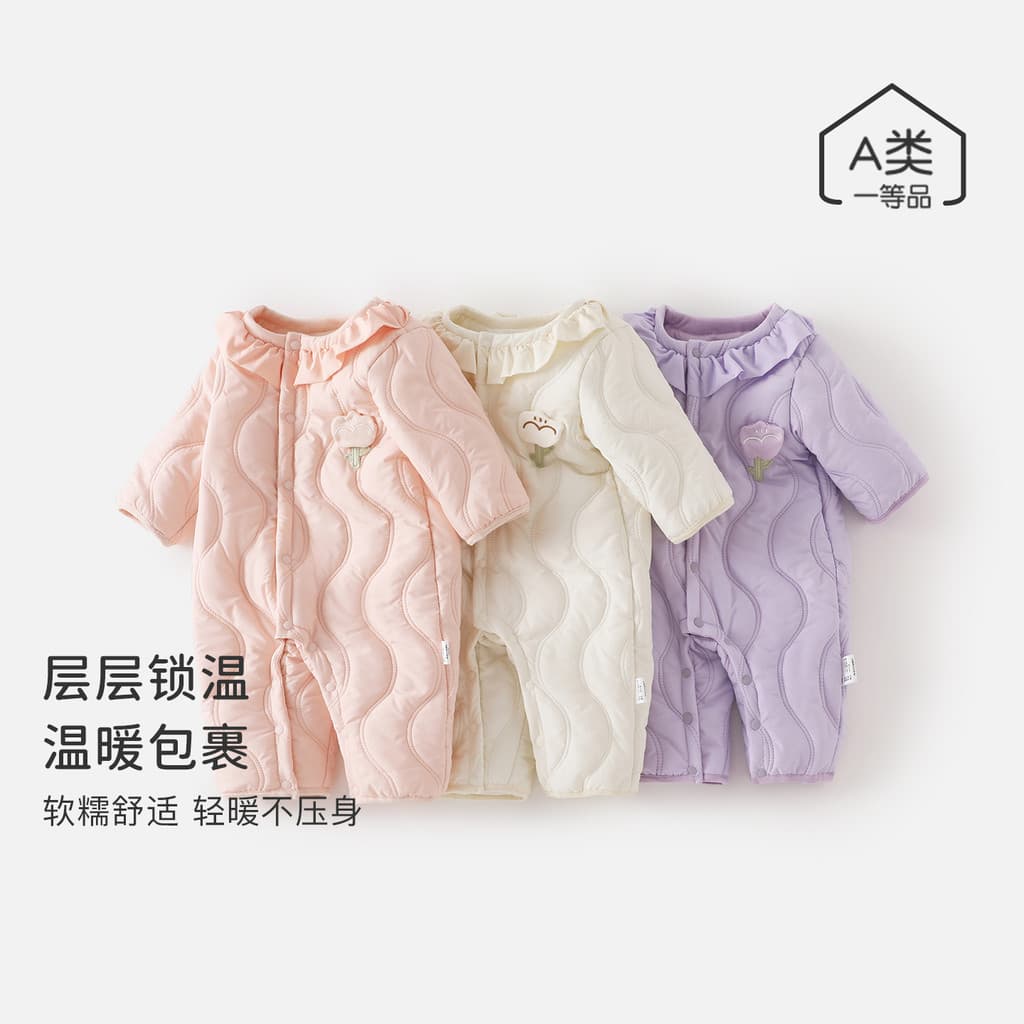 Feminino bebê renda gola acolchoada algodão conjunto