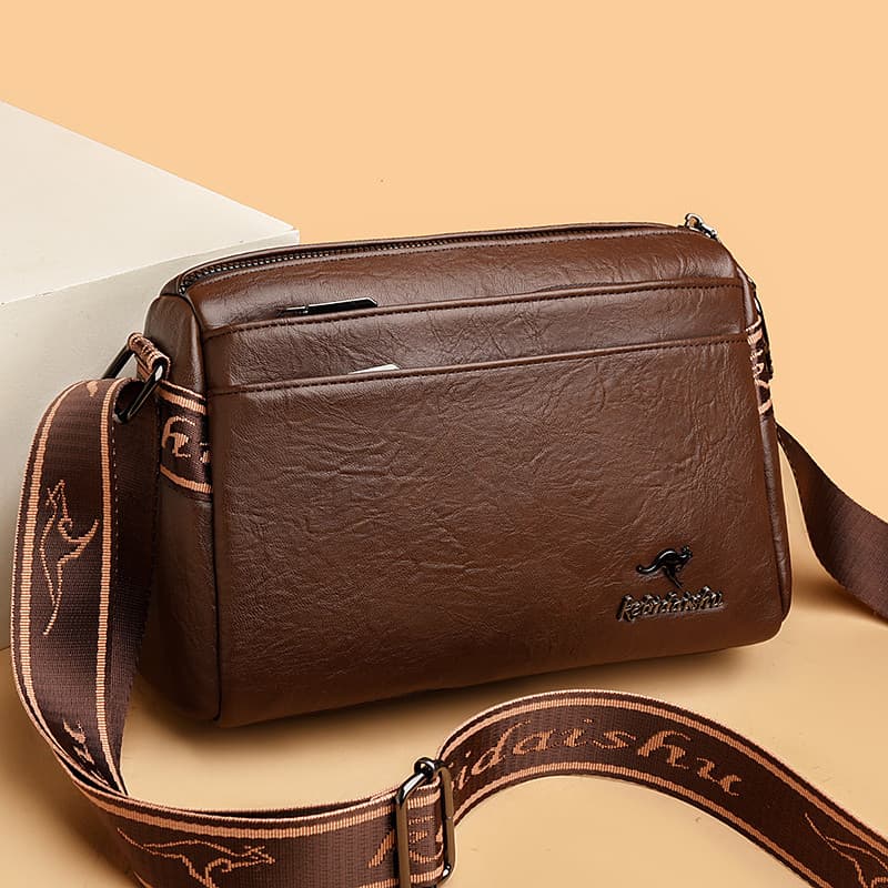 Bolsa feminina de meia-idade 2025 novo estilo bolsa mensageiro de couro macio moda feminina All-Match bolsa de ombro Mul