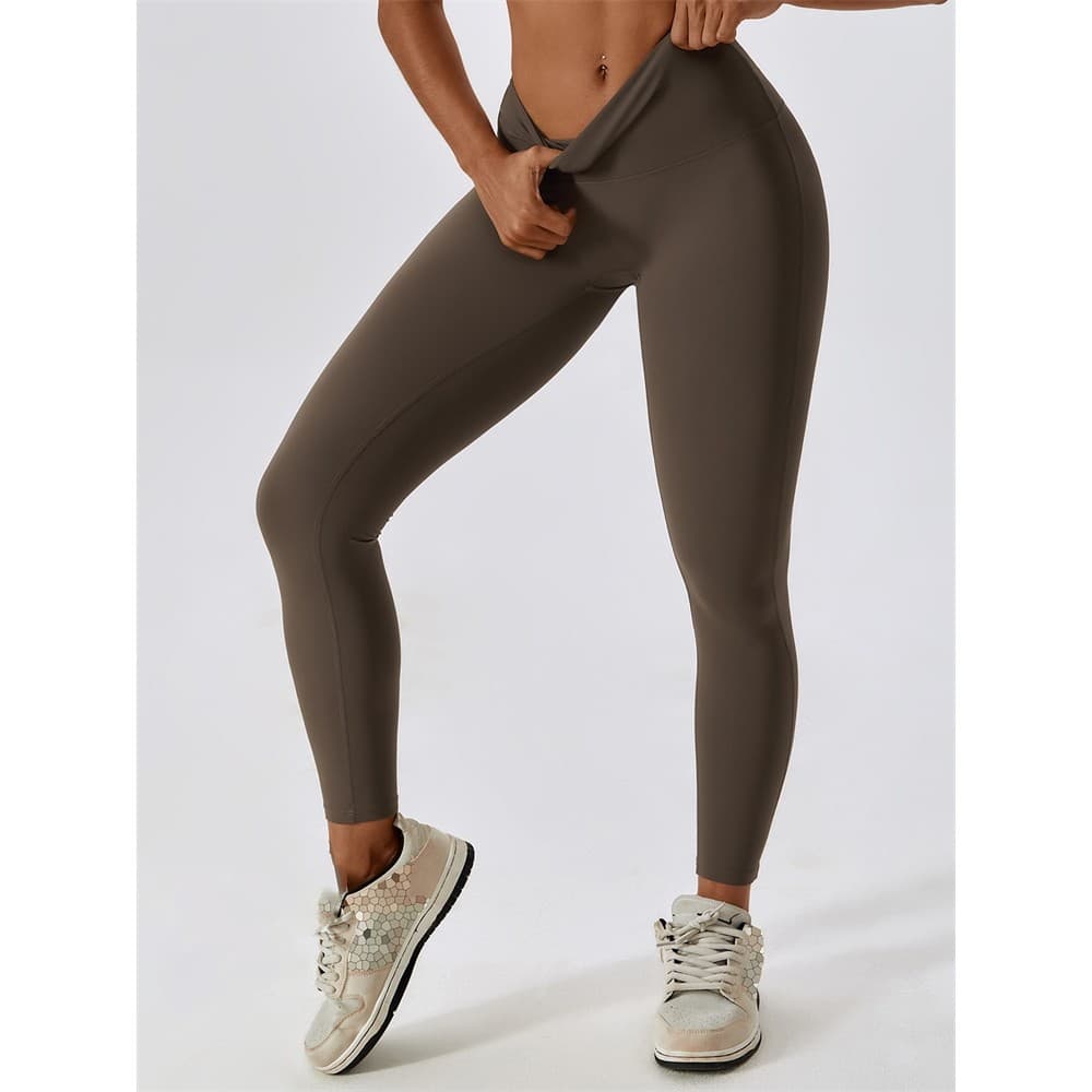 Calças de Yoga de levantamento de quadril Nude de secagem rápida abdômen feminino cintura alta calças de Fitness ao ar l