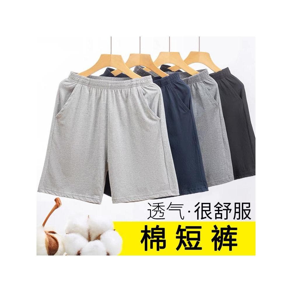 Calças de pijama masculinas Shorts de algodão puro estilo fino verão solto casa calças exterior usar algodão Casual calç