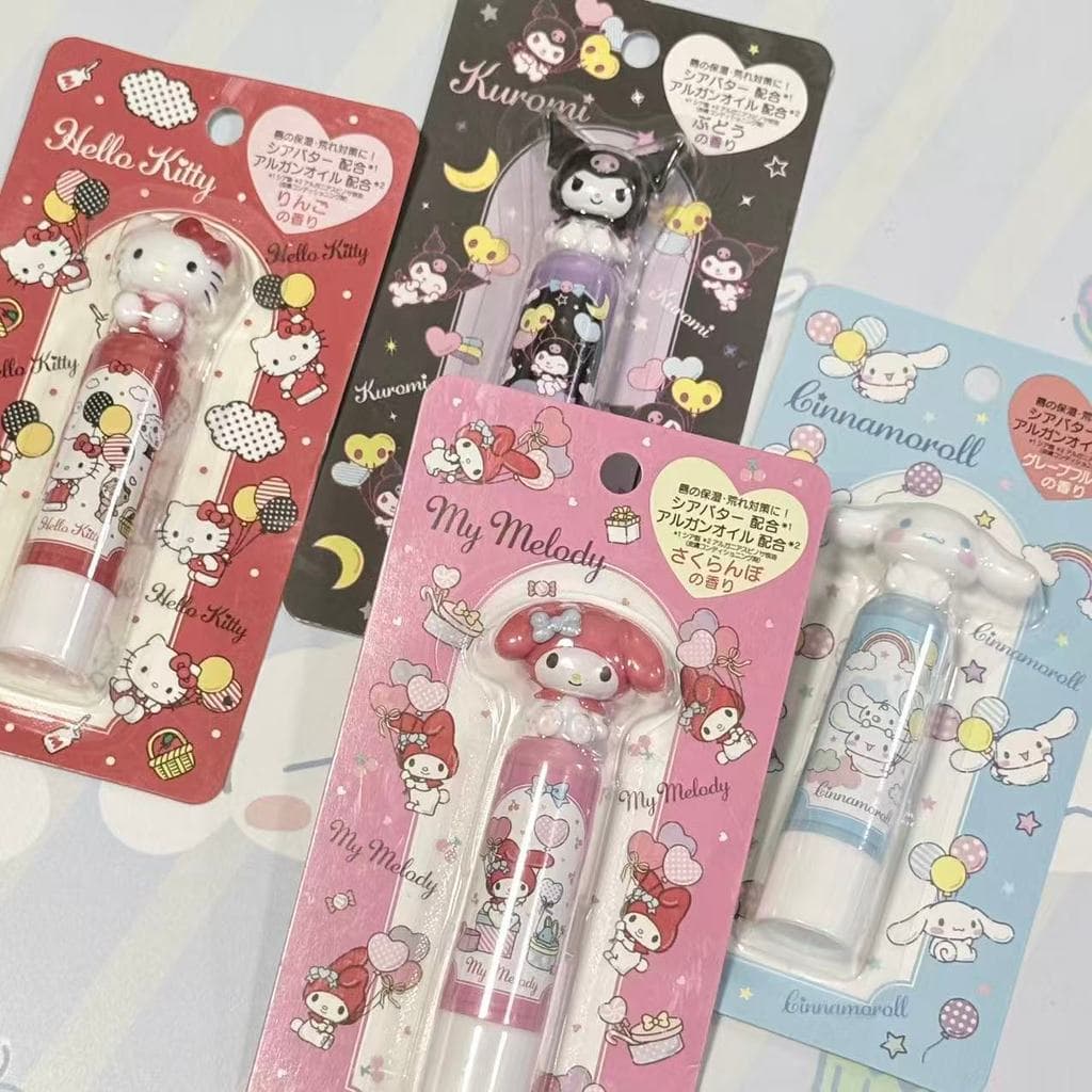 [Estoque pronto] Japão Sanrio Co-Branded Sanrio Lip Balm Lip Balm Hidratante Hidratante Bálsamo Labial 3.5g