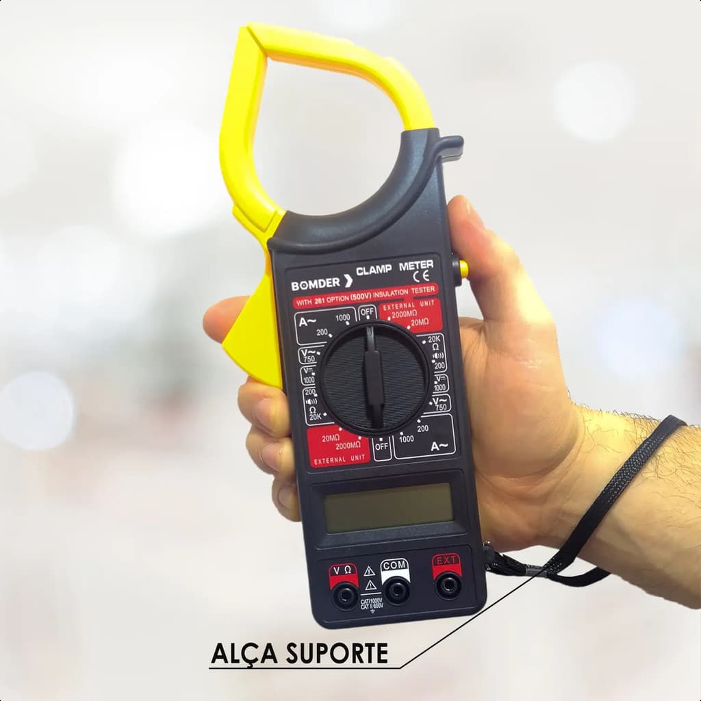 Alicate Pinça Amperímetro 60hz Circuito Elétrica Digital Bomvink Bom-6003