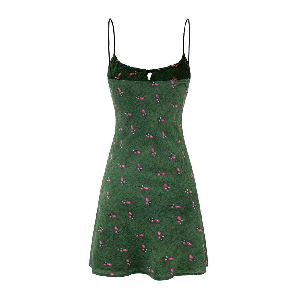 TAOP & ZA Vestido feminino de verão, novo estilo, cintura alta, aparência mais fina, Floral, retrô, colete, saia, estili