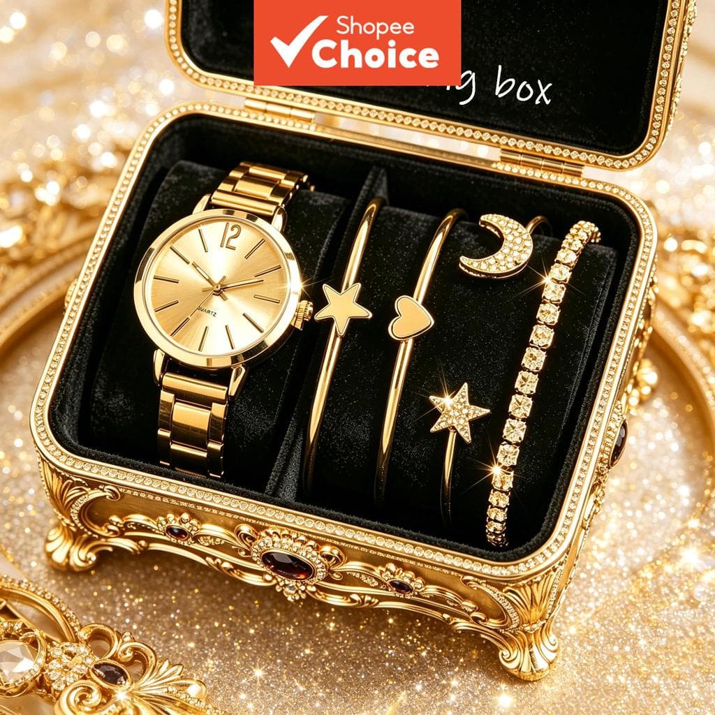 Conjunto De Relógio De Quartzo Feminino Elegante Minimalista Casual Com Pulseira Leve E Para Presente De Uso Diário