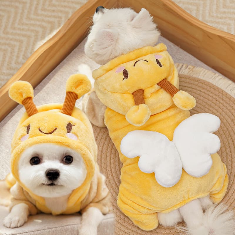 Cão de estimação roupas de gato velo flanela roupas de quatro patas outono inverno produtos quentes dos desenhos animado