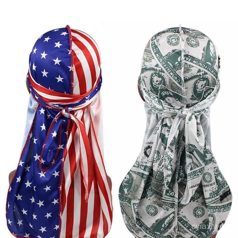 Bea Pirata Estampa Bandeira Eua / Engraçado / Sedoso / Durags / Unissex