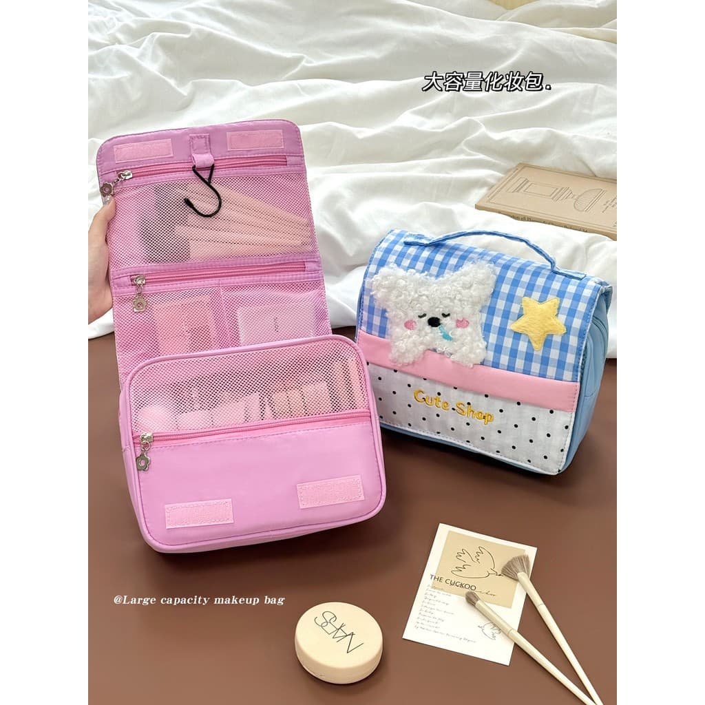 Saco cosmético feminino 2025 novo estilo de grande capacidade portátil saco de higiene pessoal de viagem saco de armazen
