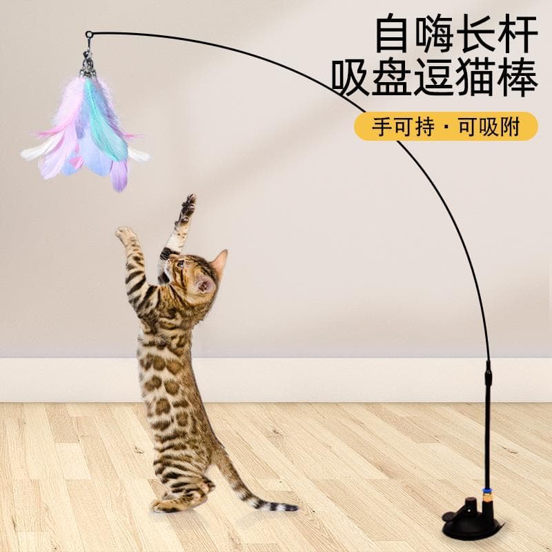 Gato engraçado engraçado vara preguiçoso gato brinquedo otário gato auto-feliz tédio alívio ferramenta útil pena automát