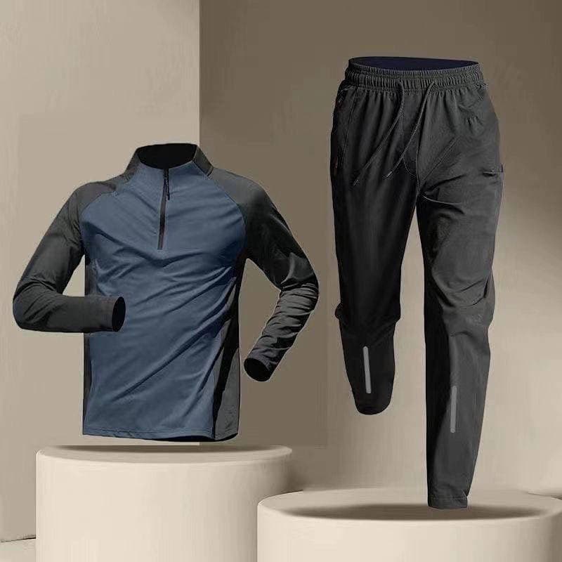 Roupas de treinamento com meio zíper, manga comprida, secagem rápida, ciclismo, esportes, pista e campo, camiseta esport