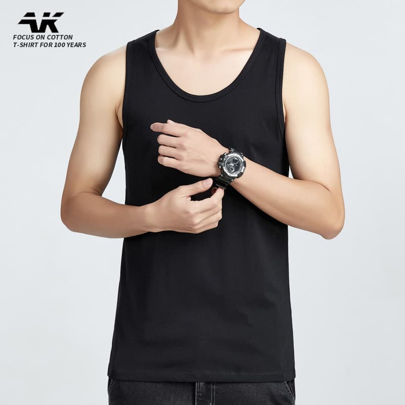 Verão de Fitness esportes obstáculos masculino sem mangas colete de manga curta camiseta Street Wear puro algodão colete