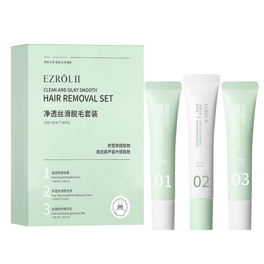 Yizilu conjunto de remoção de pelos sedosos e transparentes x1 conjunto/2 conjuntos de limpeza suave para remover pelos