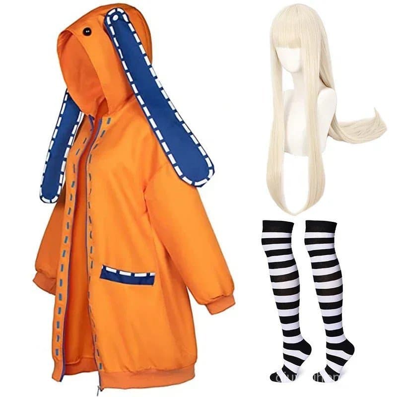 Fantasias de Cosplay do Anime Kakegurui Yomoduki Runa, Moletom com Capuz, Hoodies Gokker, Peruca, Meias, Traje de Hallow
