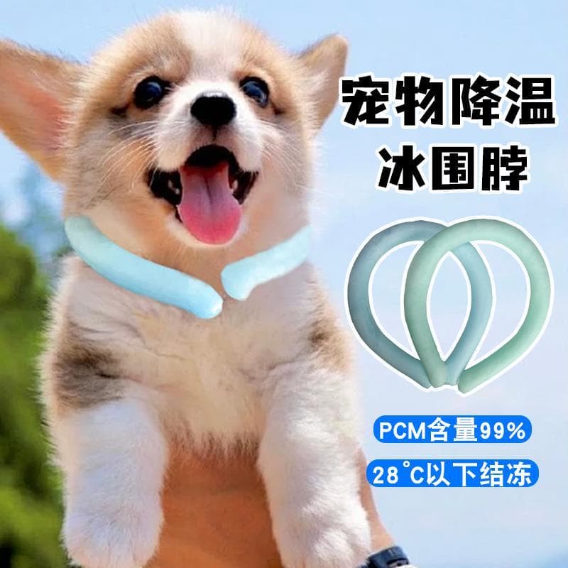 Babador de gelo para cachorro, coleira legal para resfriamento de verão, Pug Corgi, passeio de verão, prevenção de insol