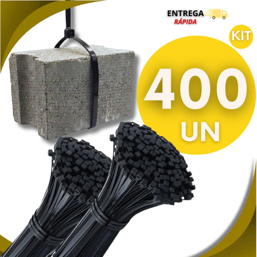 Abraçadeira de Nylon 2,5 x 200mm Enforca Gato Cintas Plásticas Super Resistentes Presilha Multiuso