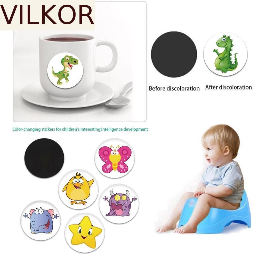 VILKOR Adesivo De Vaso Sanitário Que Muda De Cor , Dinossauro Dormindo , Assento De Treinamento , Desenho Animado , 5 Pe