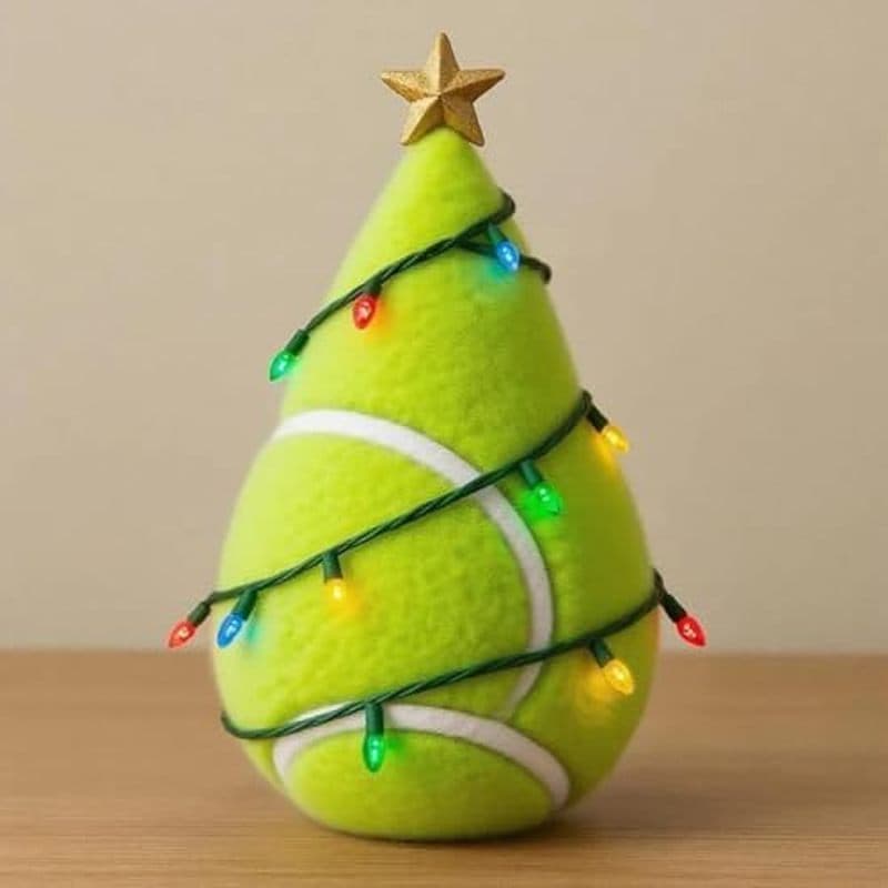 Decorações De Árvore De Natal De Bola Divertida-Purê Com Uma Estrela Dourada , Mini Tema Esportivo Árvores Enfeites Deco