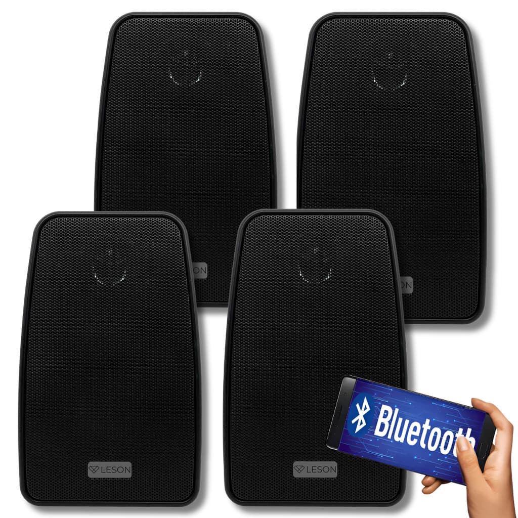 Kit Systema 1 Ativa + 3 Passiva Caixa Som Ambiente Bluetooth Leson 280w Rms Acustica Alto Falante Audio Potente Suporte