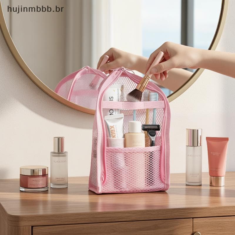 Bolsa De Cosméticos E Produtos De Higiene Pessoal huji À Prova D'água Com Grande Espaço Para Viagens br