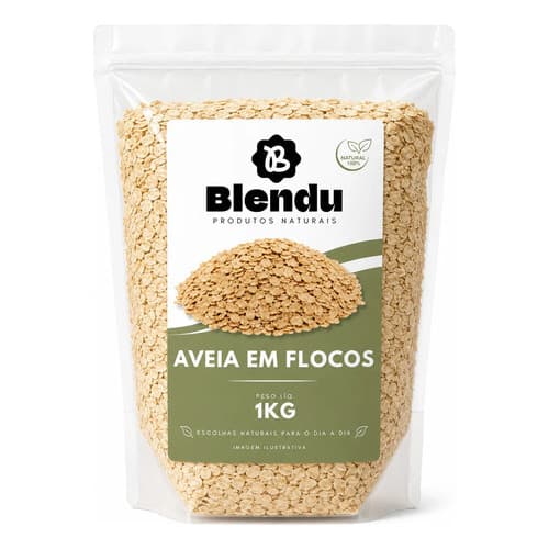 Aveia em Flocos Grosso Blendu 250g 500g 1kg 100% Natural para Receitas e Alimentação