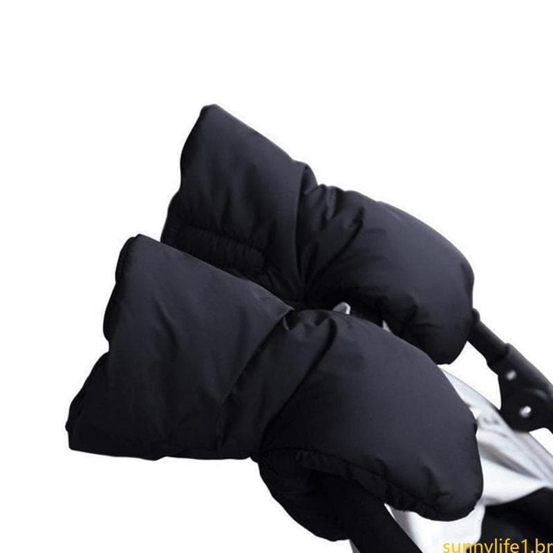 Sol Inverno Carrinho Bebê Mão Muff Pele Quente Velo Mitten