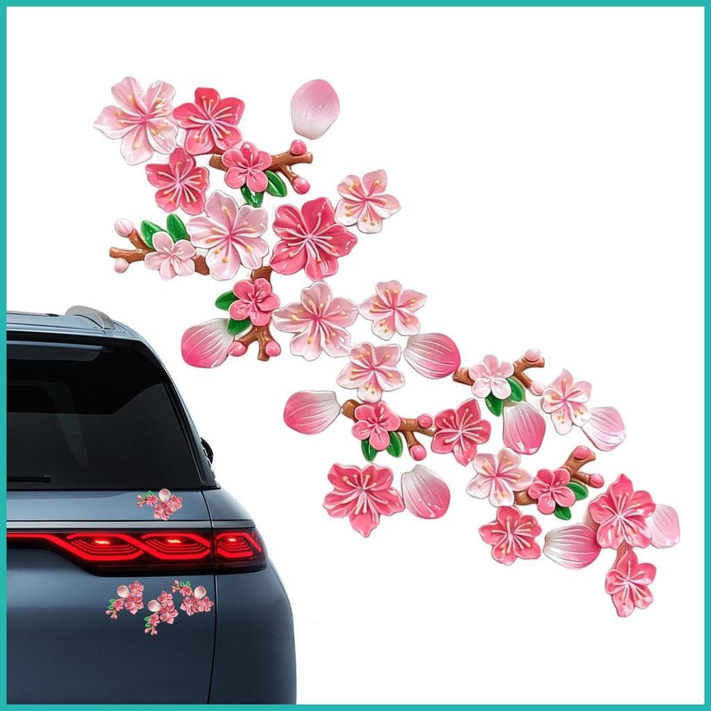 Adesivos De Carro Pára-Choques Decoração Automotiva Flor Decalques Conjunto Para Condução Segura Caminhão Parede Portáti