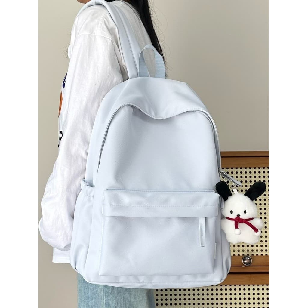 Mochila escolar francesa júnior escola secundária de alta aparência simples All-Match cor sólida mochila de estudante un