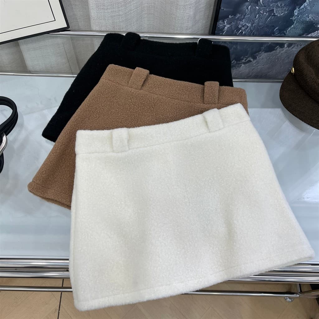 Ano outono inverno versão coreana nicho cintura alta high-End sentimento simples All-Match saia magro @