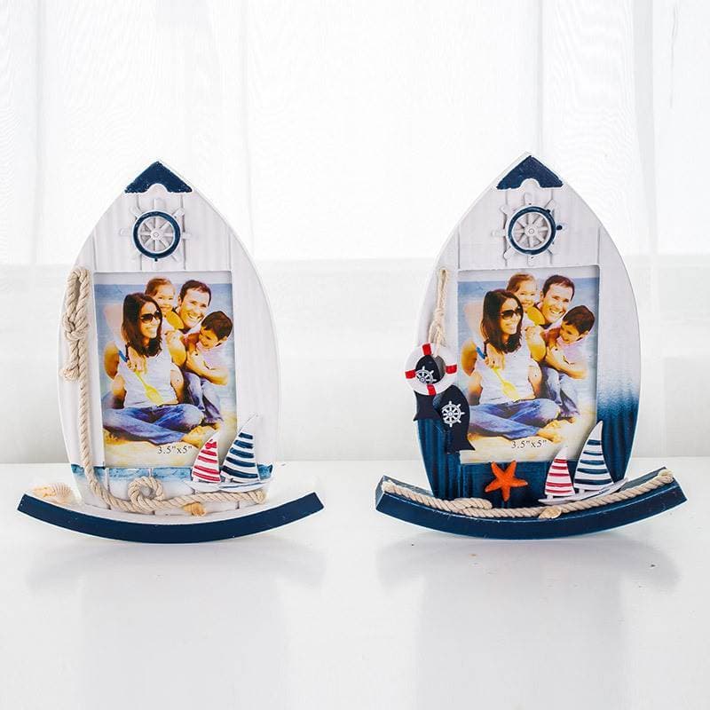 Decoração mediterrânea moldura de foto mesa de balanço moldura de foto casa decoração de mesa de madeira 17cm 20cm 23cm