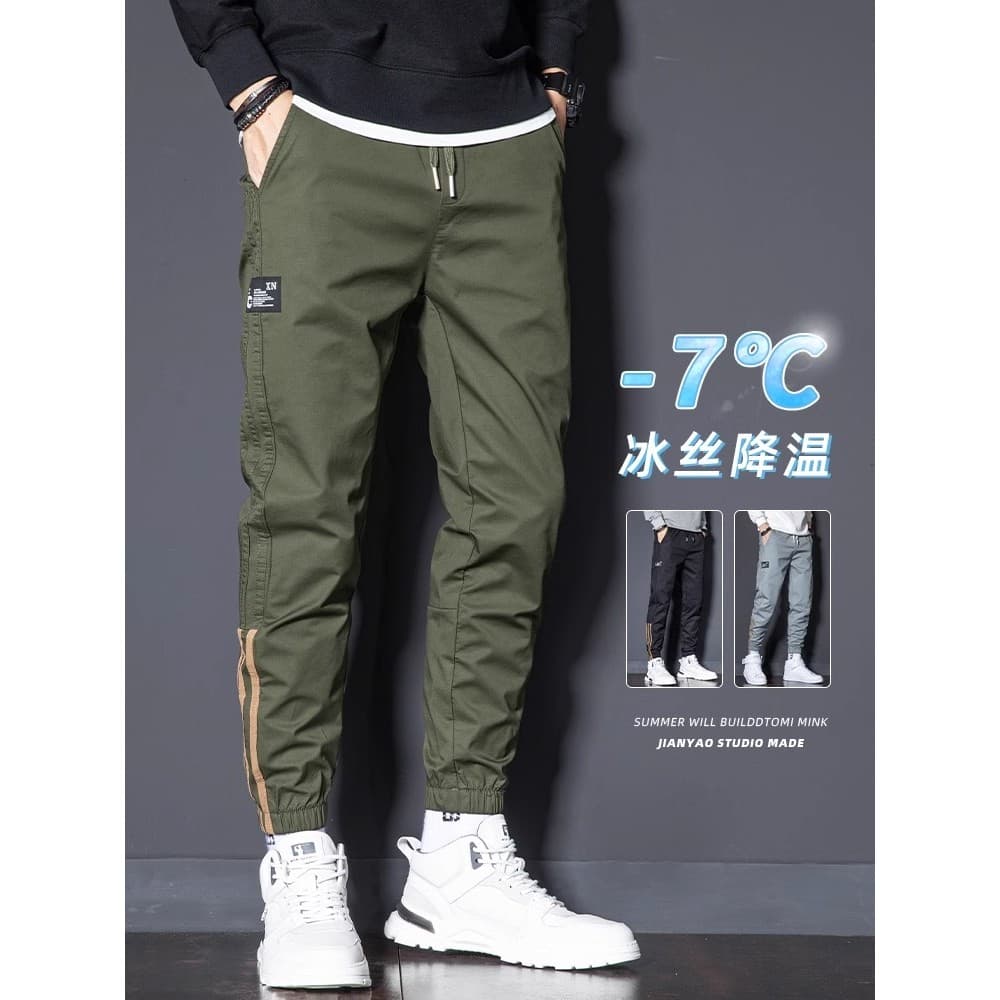 Calças casuais masculinas de venda quente Street Wear estiramento solto Harem calças 2026 verão fino novo estilo calças