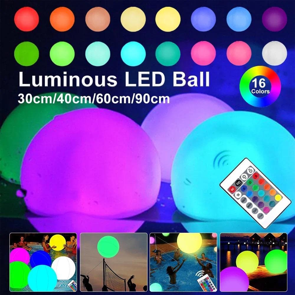 60/90cm Luminoso LED Jogando Bola Luminosa Inflável Piscina Brinquedo Praia Paisagem Decoração Jardim Gramado Luz