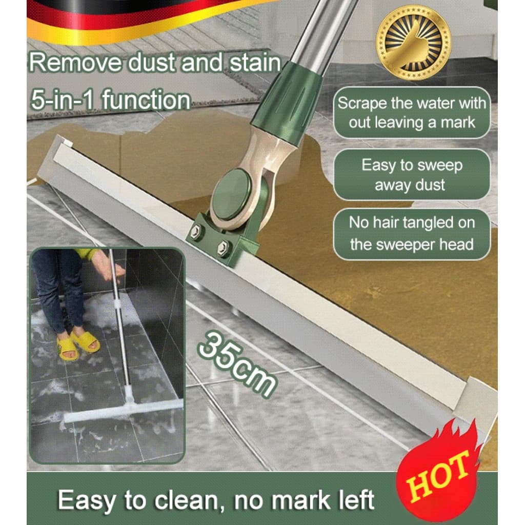 [Ideal para Casa e Banheiro] Vassoura Mágica Multiuso para Limpeza de Piso/Silicone/Remove Água e Cabelos