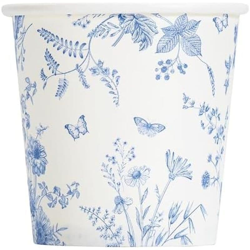 Crisky 150 Pacotes De Copos De Banheiro De Papel 3 Onças Descartáveis Design Elegante Totalmente Floral Pequeno Enxaguat