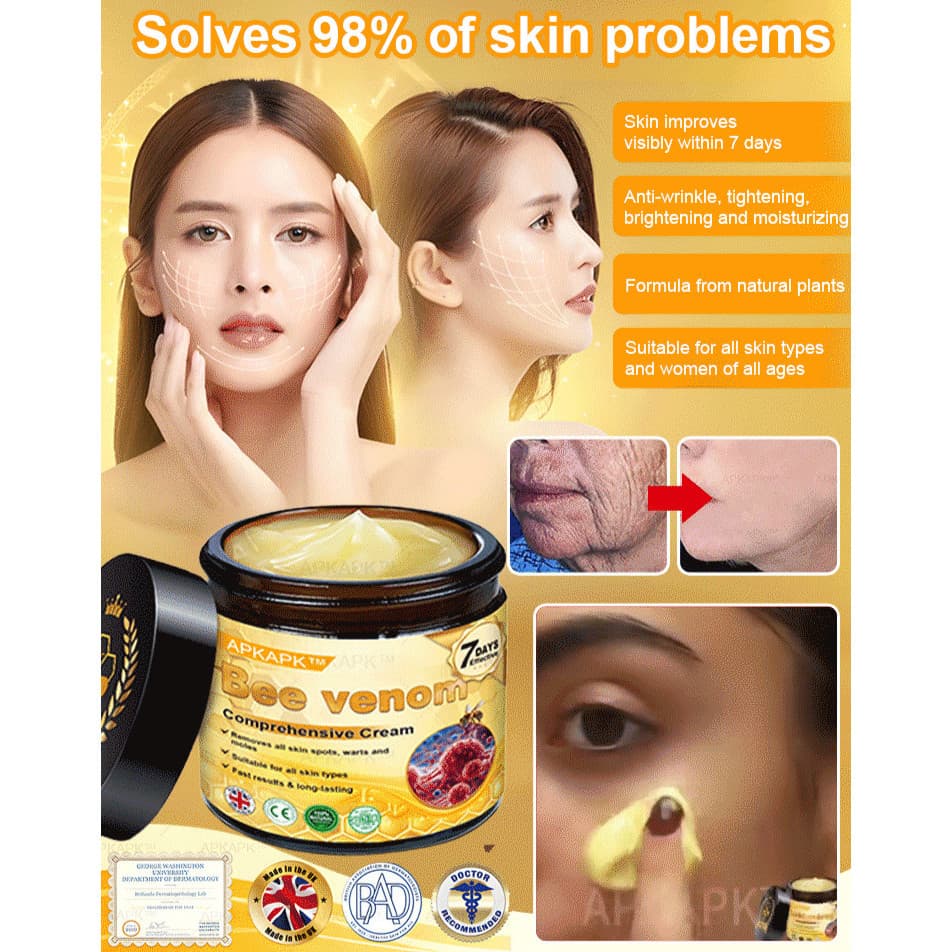 【Natural e Suave】Krim Perawatan Kompleks Racun Lebah Creme/Cuidado Facial/Hidratação/Pele Sensível