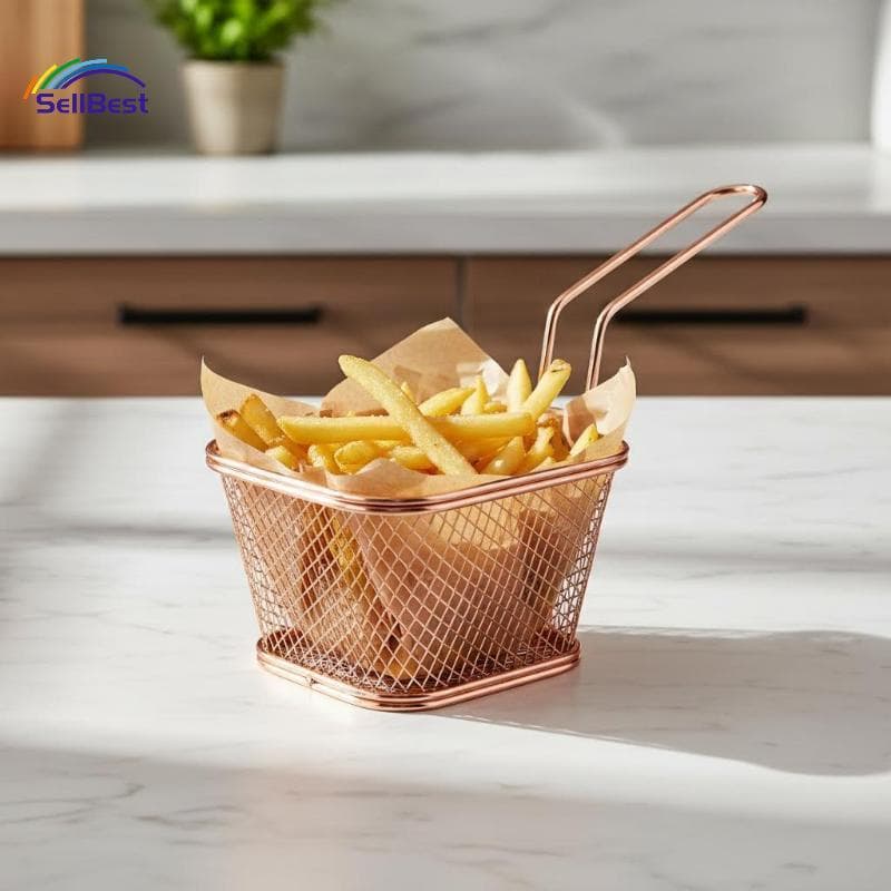 Sellbest Cesta De Fritura Francesa Filtro De Malha De Drenagem De Óleo Para Preparação De Alimentos De Cozinha Doméstica