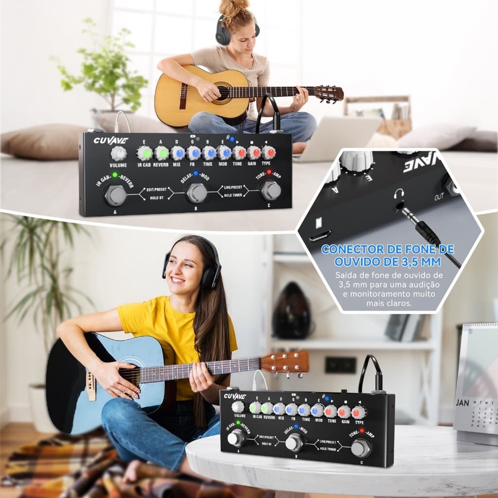 CUVAVE CUBE BABY Pedal De Efeito De Guitarra Elétrica Multifuncional Portátil Combo Com Função