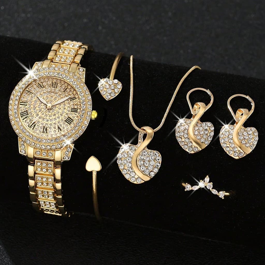 Relógio Feminino Cheyin "Treasure Basin" - Relógio de Pulso Casual de Moda com Pulseira de Quartzo e Diamantes Completos