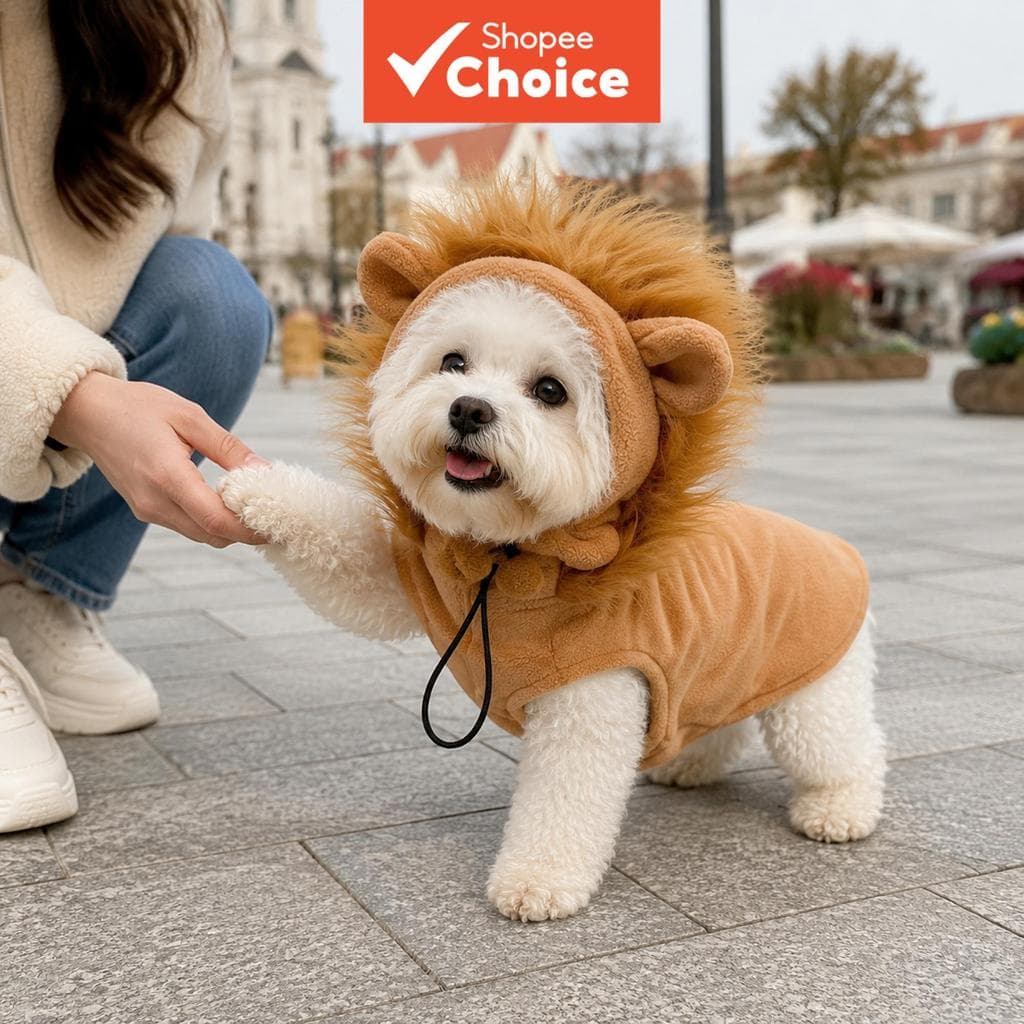 Para Leão Moletom Com Capuz Animais De Estimação Macio Ajustável Roupa Fofa Roupas