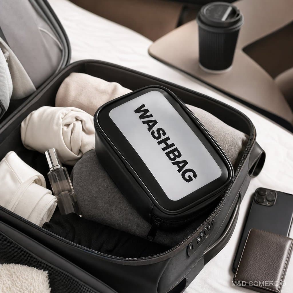 5 Pcs Necessaire De Viagem Preta Anti Espaco Material Resistente