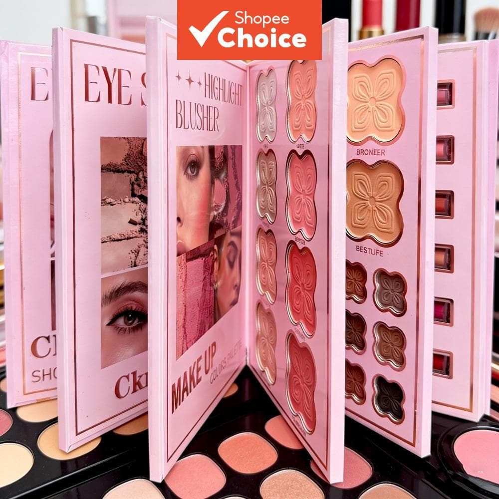 Borboleta Padrão Sombra 100 Cores Pérola Fosco Iluminador Blush Contorno Sobrancelha Em Pó Batom multi-Função Placa Maqu