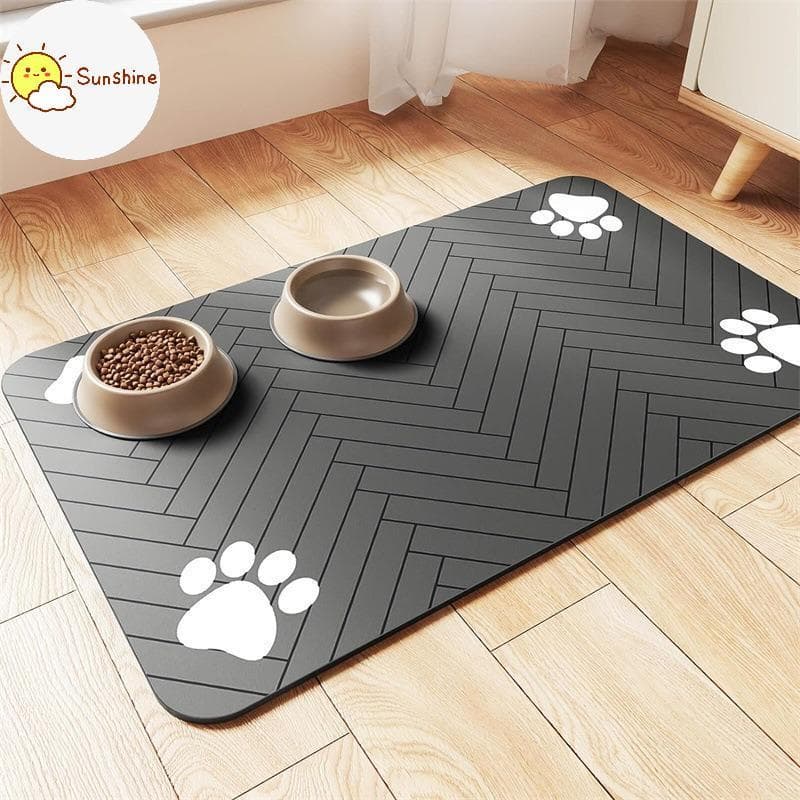 OMS Jogo Americano Absorvente De Lama Diatomácea Para Animais De Estimação , Tigela De Comida E Água Com Borracha Qui-Se