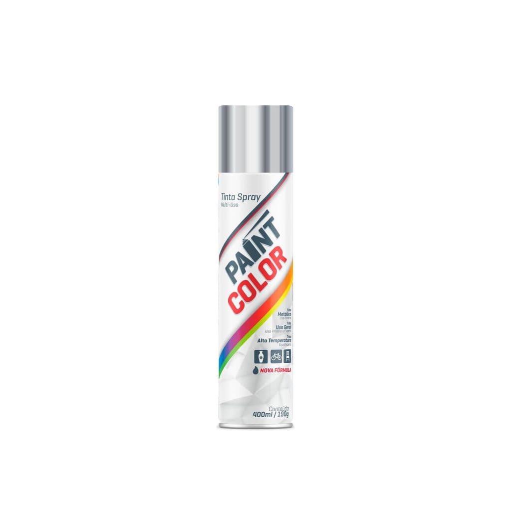 Tinta Spray Cromada Metálica 400ml Brilhante Decoração