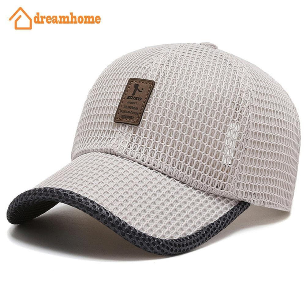 DREAMHOME Boné De Beisebol Masculino Ao Ar Livre Malha Respirável Pico Protetor Solar Ajustável De Algodão Casual E3M4