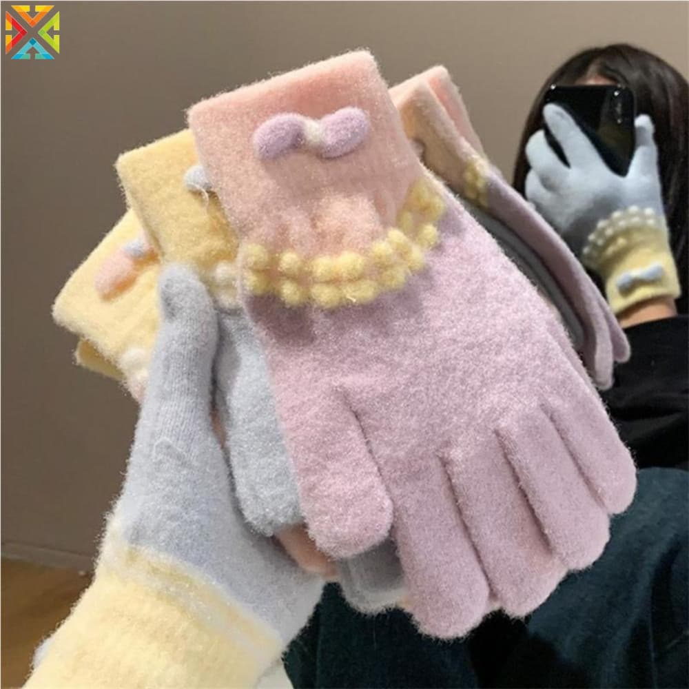 Luvas De Pelúcia De Inverno Espessadas Arco Fofas Flexíveis Macias E Para Deslocamento Aprendizagem De Caminhada