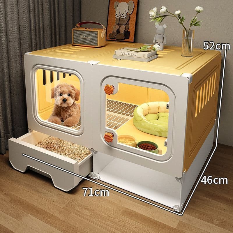 Novo estilo gaiola para cachorro com separação de vaso sanitário, um quarto, um salão, um suéter, casa, cachorro pequeno