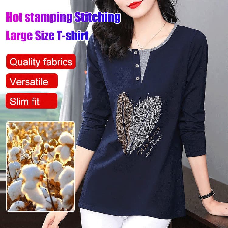 【Tecido Suave e Durável】Camiseta De Manga Longa Com Estampa Exclusiva/Moda Casual/Algodão 100%