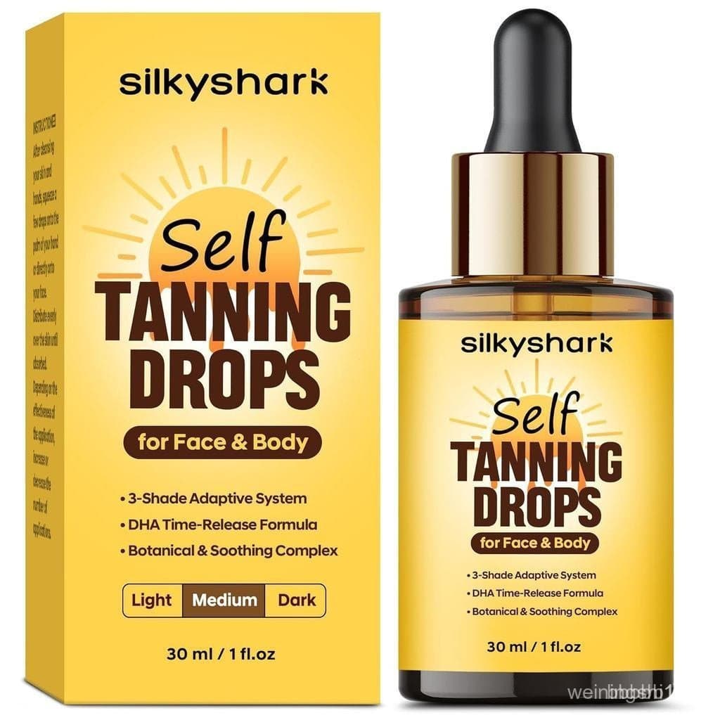 Gotas Autobronzeadoras para o Rosto (1 fl oz), adequadas para rosto e corpo, proporcionam um efeito de bronzeamento grad