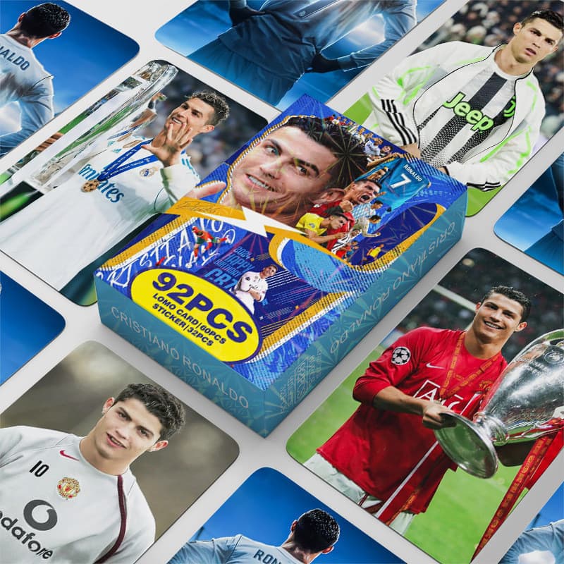 92 Cartas/Caixa Fotos do Super Estrela do Futebol Cristiano Ronaldo Coleção LOMO JNHY M205