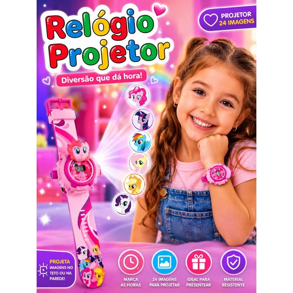 Relógio Infantil Projetor De Imagens Personagens Diversos