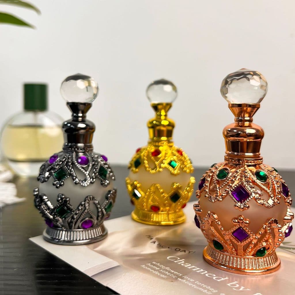 Frasco de Perfume estilo 15ml, óleo essencial, estoque pronto, Sub-engarrafamento, parafuso, garrafa de vidro