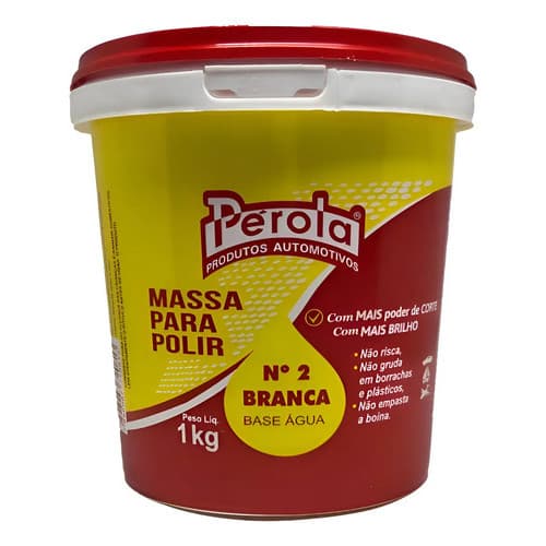 Massa Para Polir Base Água Nº 2 Pérola 1kg Para Pinturas Automotivas